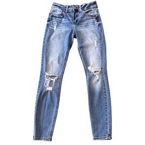 Silver Jeans Co Suki Skinny Jeans Distressed Light Wash Womens Size 25x29